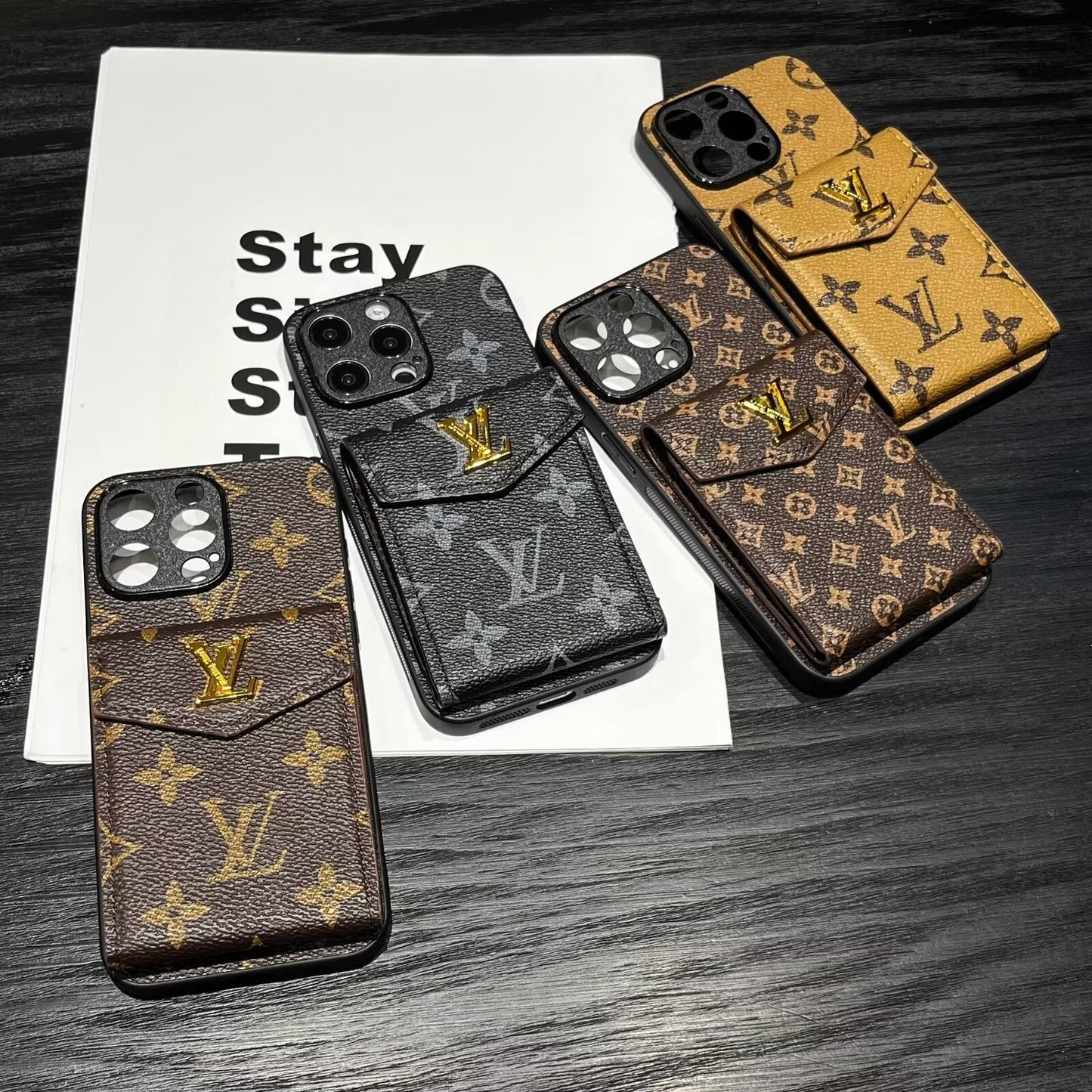 Louis Vuitton  Card Holder Canvas Leather Apple iPhone Case