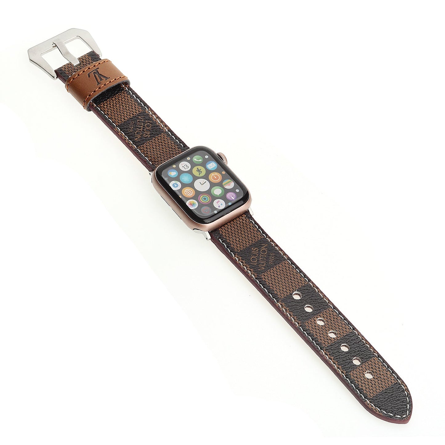 LV LEATHER MONOGRAM CANVAS APPLE WATCH STRAP