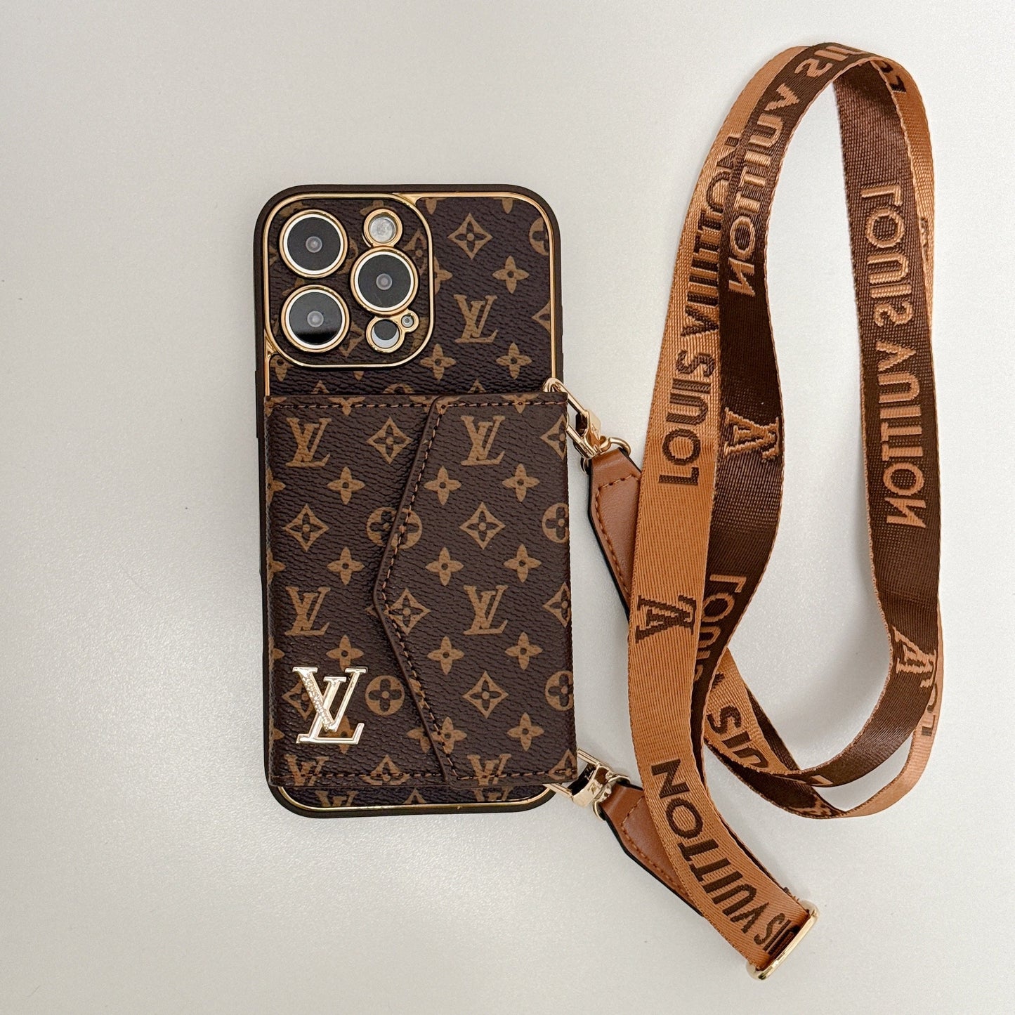 Louis Vuitton Monogram Canvas Leather Card Holder iPhone Case