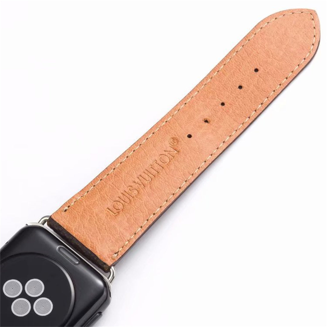 Bracelet de montre Apple Watch classique en cuir et toile à damier avec monogramme LV