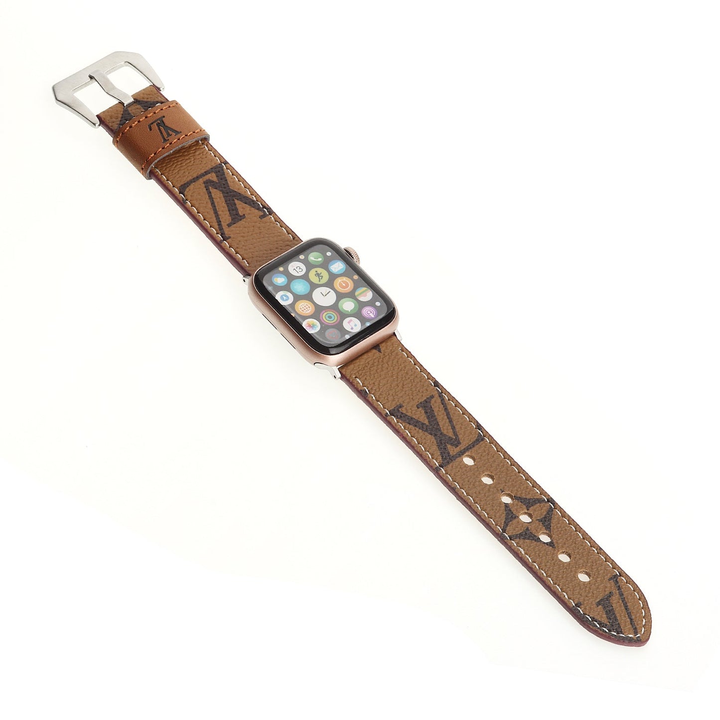 LV LEATHER MONOGRAM CANVAS APPLE WATCH STRAP