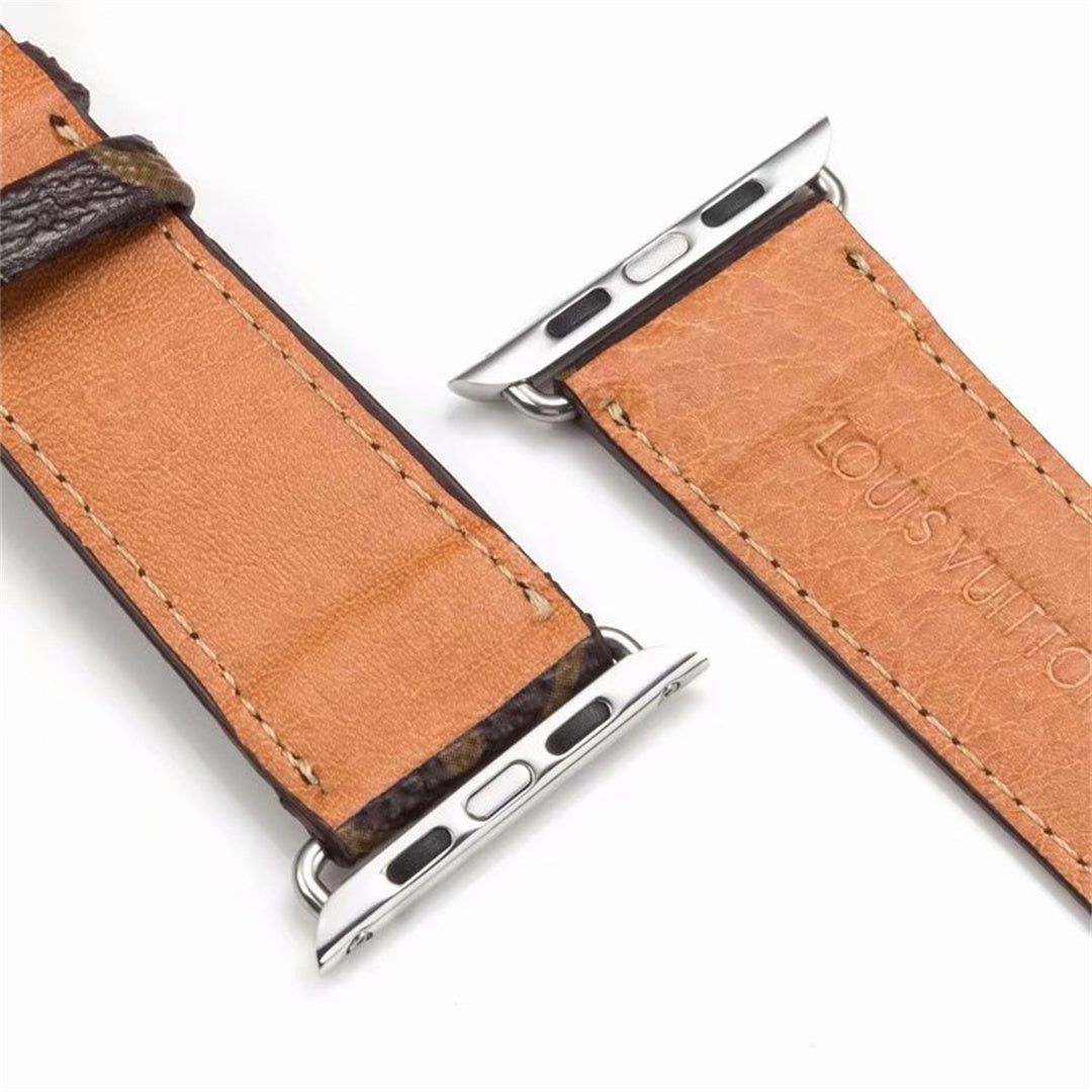 Bracelet de montre Apple Watch classique en cuir et toile à damier avec monogramme LV