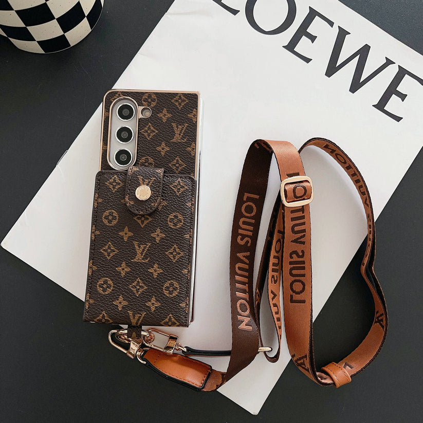 LUXURY ELECTROPLATING MONOGRAM CARD HOLDER CROSSBODY SAMSUNG Z FOLD CASE