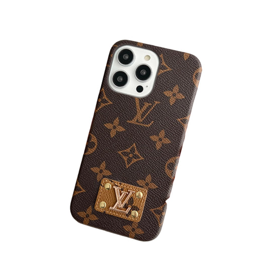 MONOGRAM LEATHER PC HARD BACK CASE FOR IPHONE