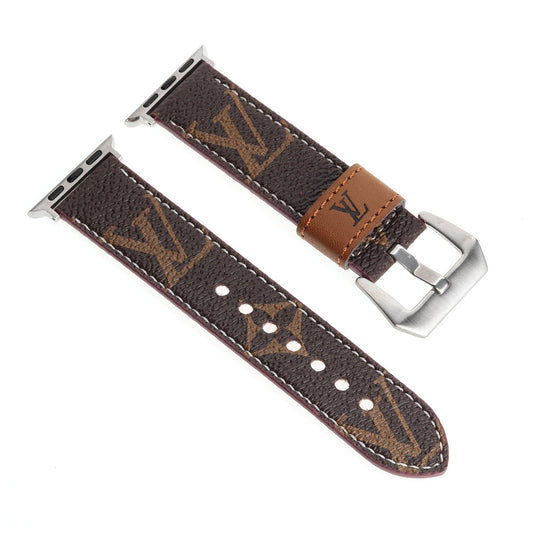 LV LEATHER MONOGRAM CANVAS APPLE WATCH STRAP