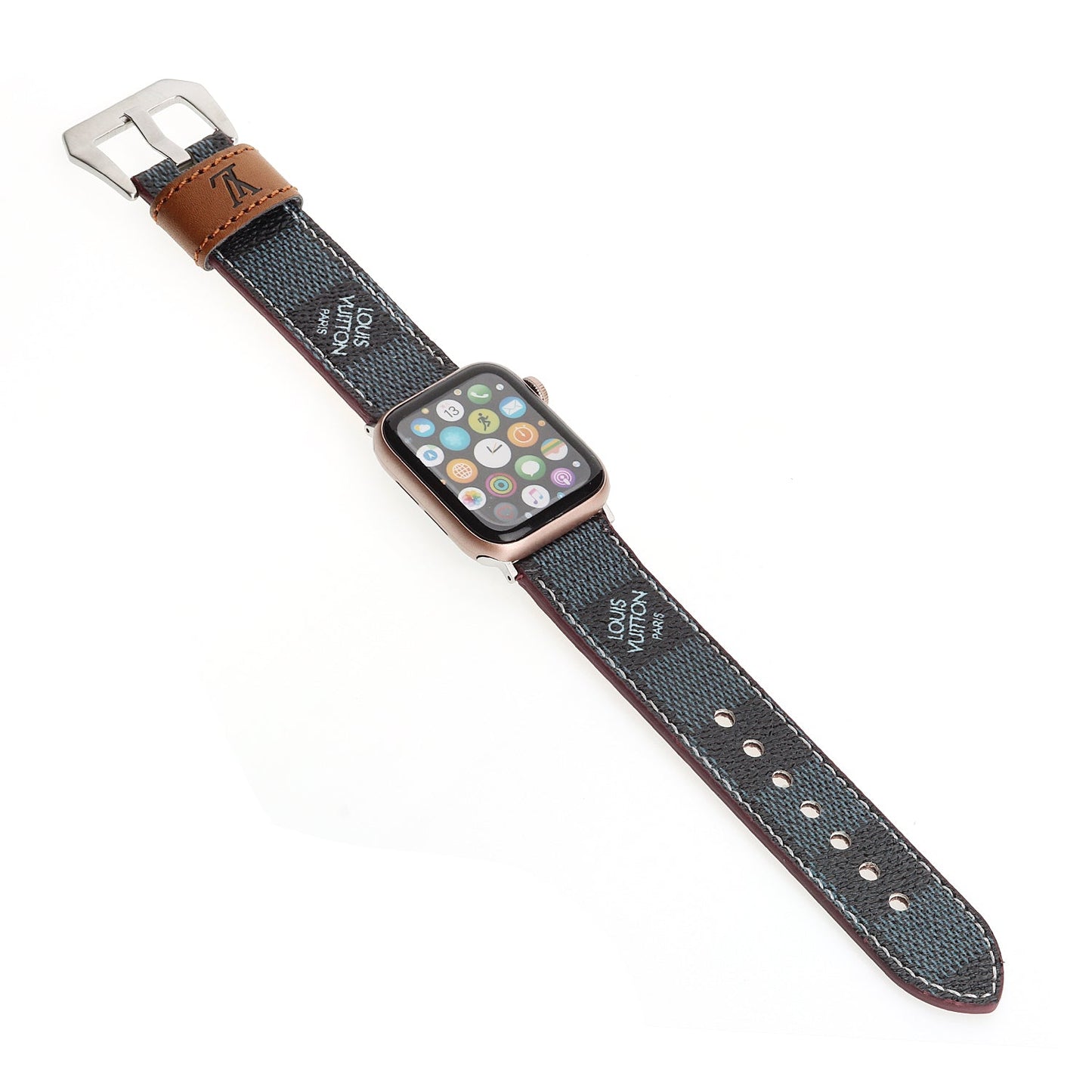 LV LEATHER MONOGRAM CANVAS APPLE WATCH STRAP