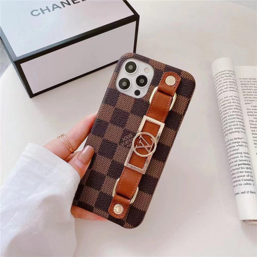 LUXURY LEATHER  WRIST BAND IPHONE CASE