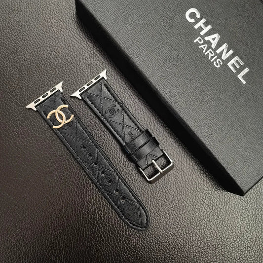 Chanel Gold Monogram 3D Embossed Leather Apple Watch Strap