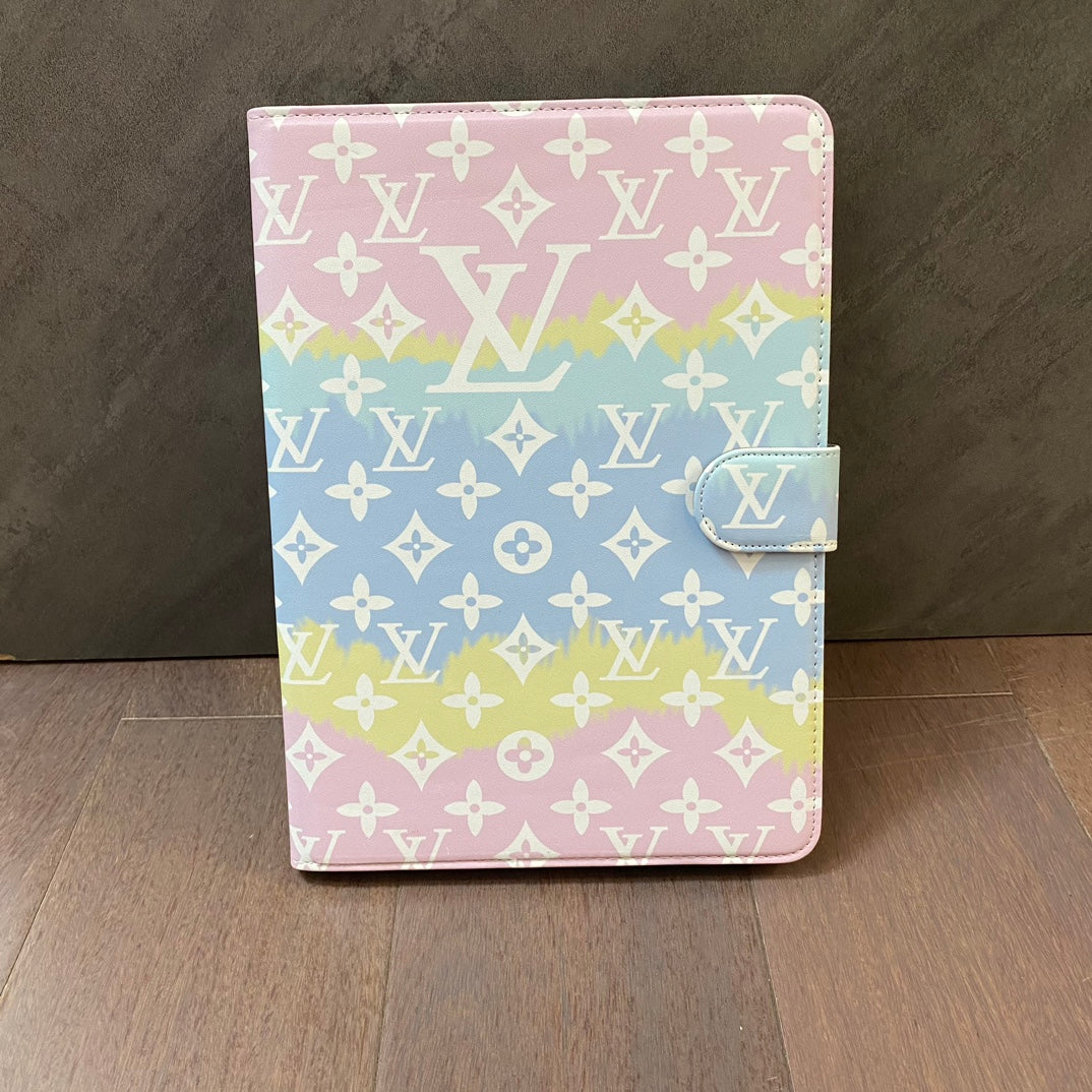 Luxury Louis Vuitton Canvas Monogram Leather Fresh Summer Theme Pattern Apple iPad case