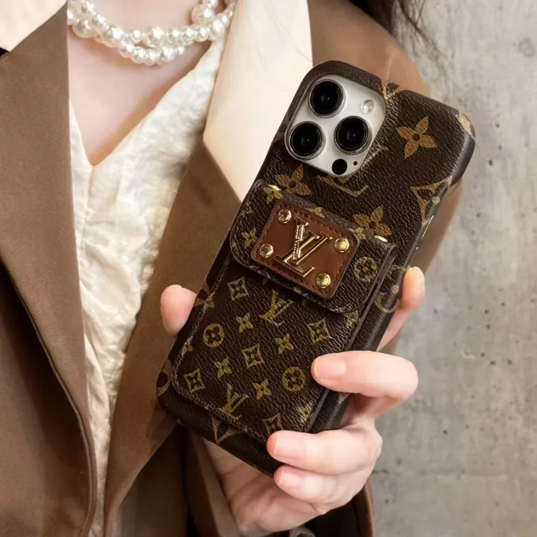 Iconic LV Monogram Canvas Back Card Holder Classic Gucci Ophidia GG Leather Apple iPhone Case Samsung Cover