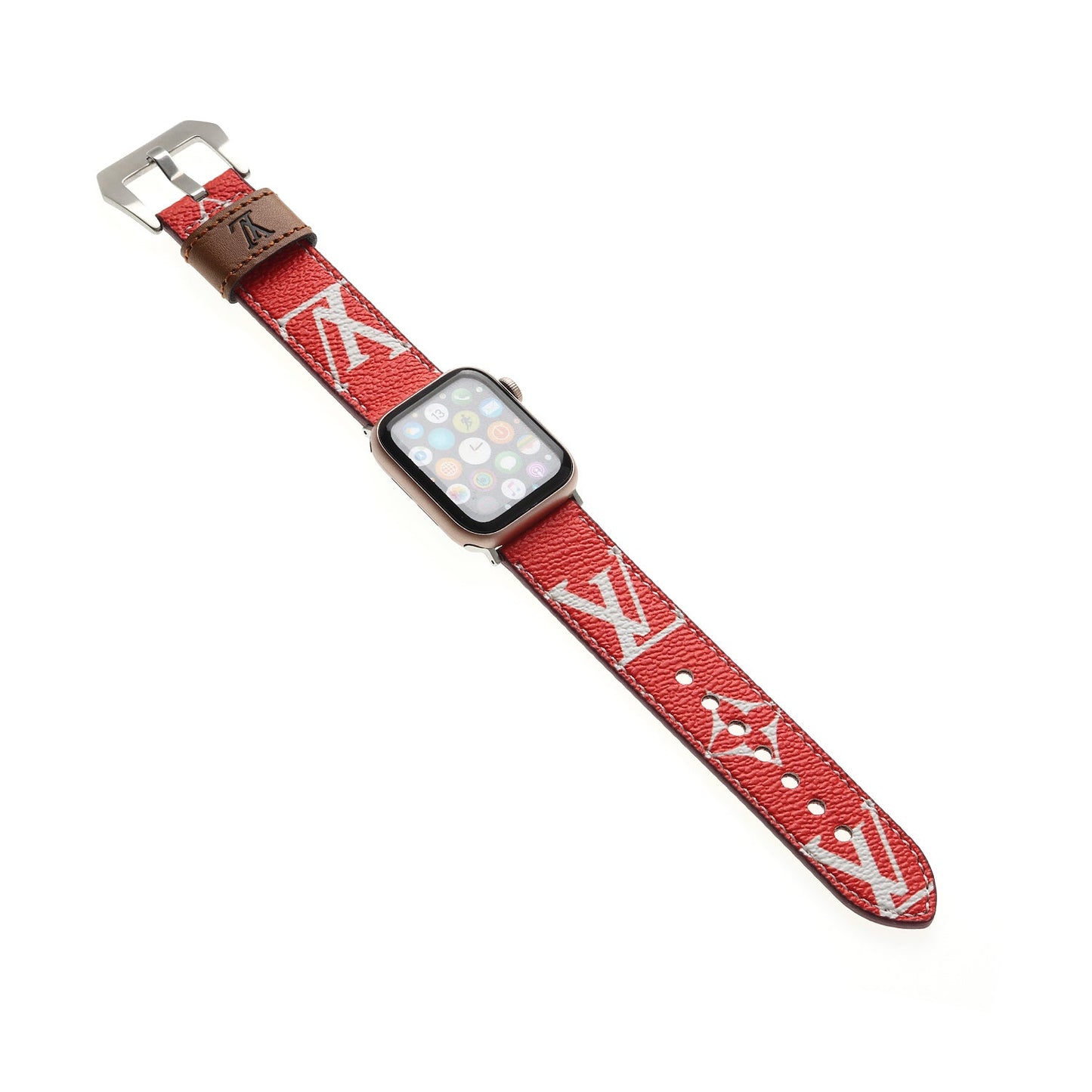 LV LEATHER MONOGRAM CANVAS APPLE WATCH STRAP