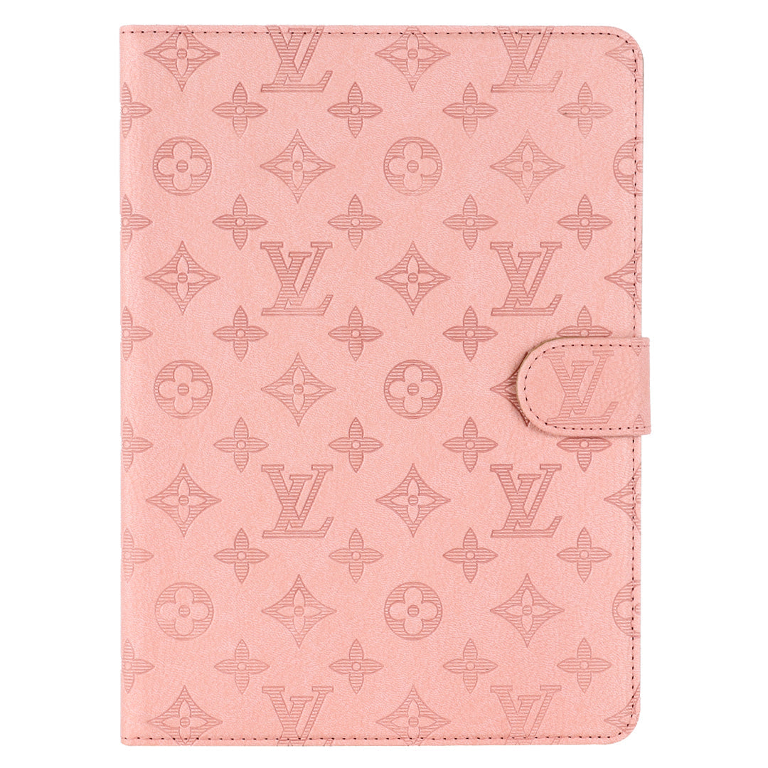 3D Embossed LV Canvas Monogram Holster Apple iPad Flip Cover With Stand Function