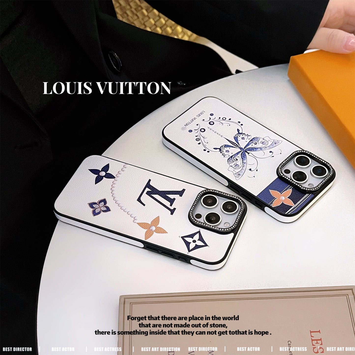 New LV leather Elegant Butterfly Totem Apple iPhone Cover