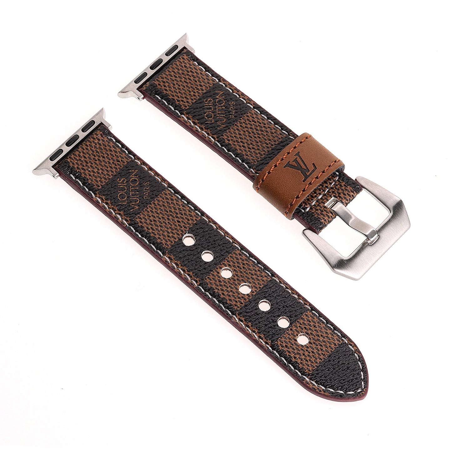 LV LEATHER MONOGRAM CANVAS APPLE WATCH STRAP