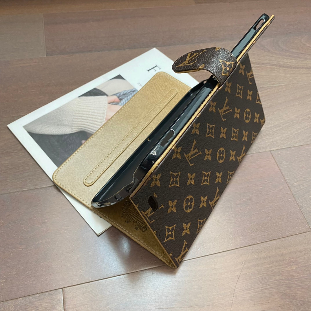 LV Elegant Monogram Canvas Flip Cover Apple iPad Protective Leather Case