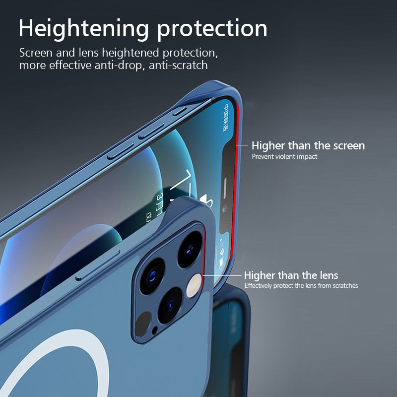 Magnetic Wireless Charging Case For iPhone 14 Ultra thin Bumper Design with No Fingerprint Back Cover mini - theroxymob