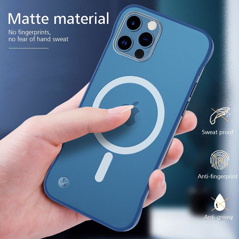 Magnetic Frameless Camear Protector Anti Fingerprint Matte Case For iphone 14 Series - theroxymob