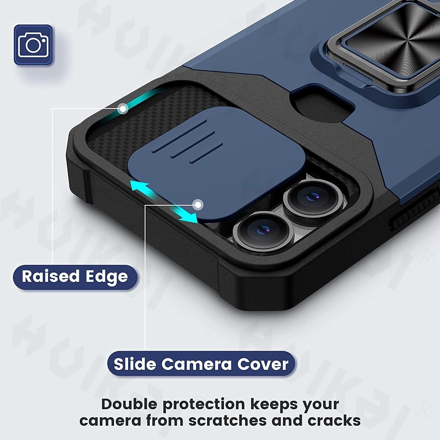 Slide Camera Cover Kickstand Card Wallet Case for iPhone 14 Shockproof Grade Protective Phone Case - theroxymob