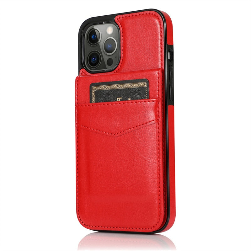 Business Leather Case with Card Slots for iPhone 14 series - theroxymob