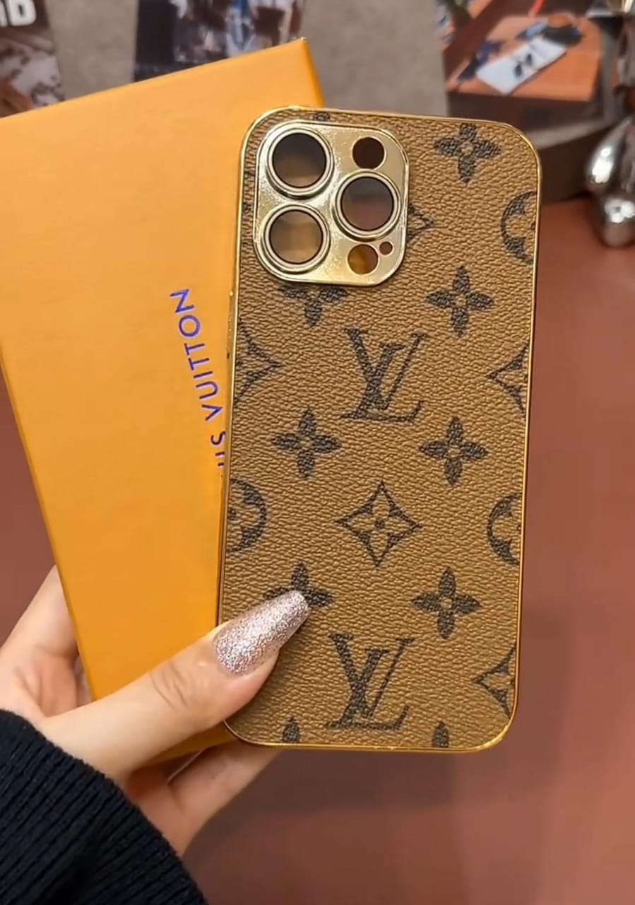 NEW DESIGN SOFT LUXURY LV IPHONE CASE WITH GOLDEN BORDER