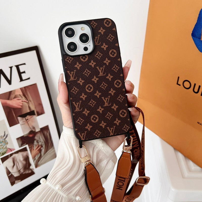 LOUIS VUITTON BROWN CROSSBODY IPHONE CASE