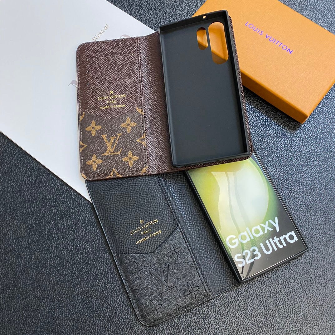 MONOGRAM LEATHER CARD COVER GALAXY CASE FOR SAMSUNG