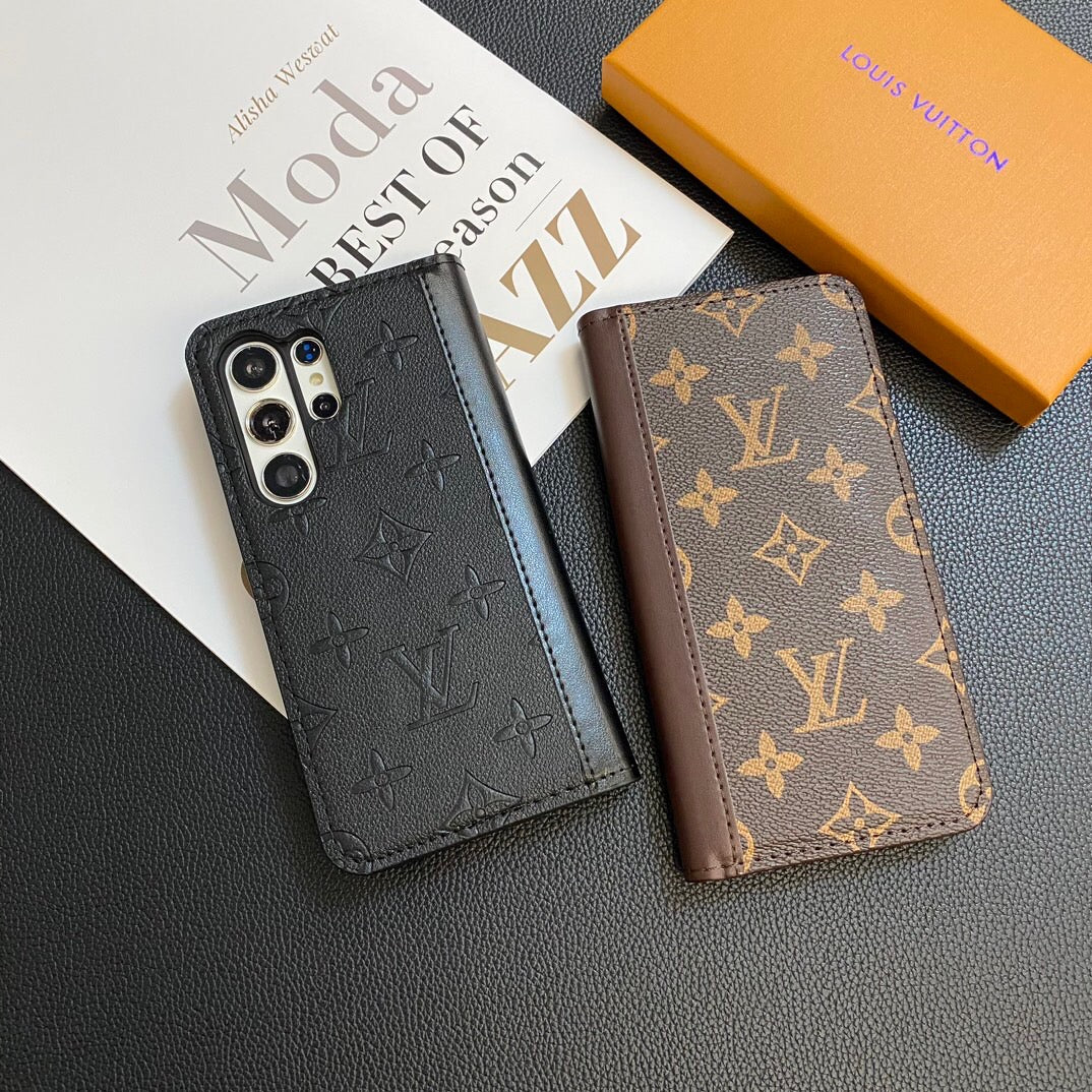 MONOGRAM LEATHER CARD COVER GALAXY CASE FOR SAMSUNG