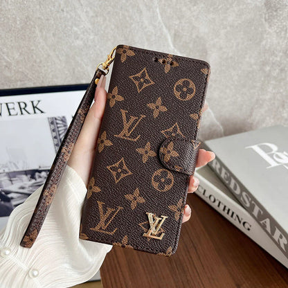 MONOGRAM CANVAS LEATHER WALLET SAMSUNG MOBILE PHONE CASE