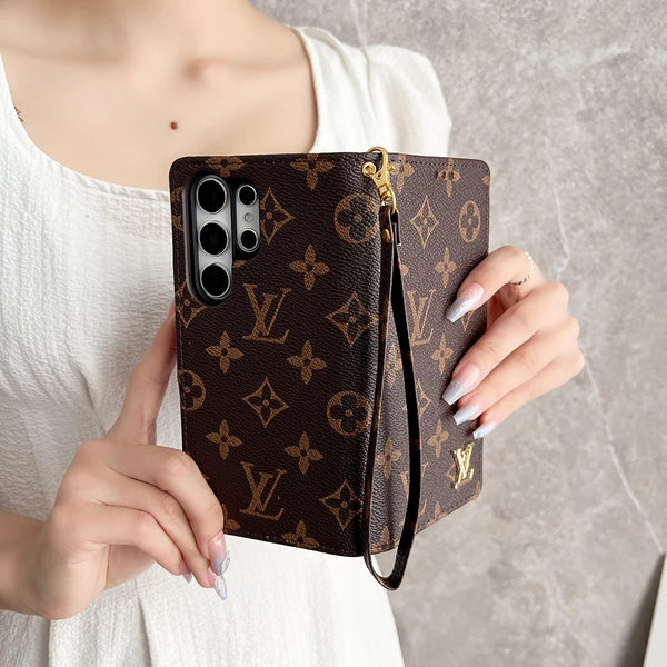 MONOGRAM CANVAS LEATHER WALLET SAMSUNG MOBILE PHONE CASE