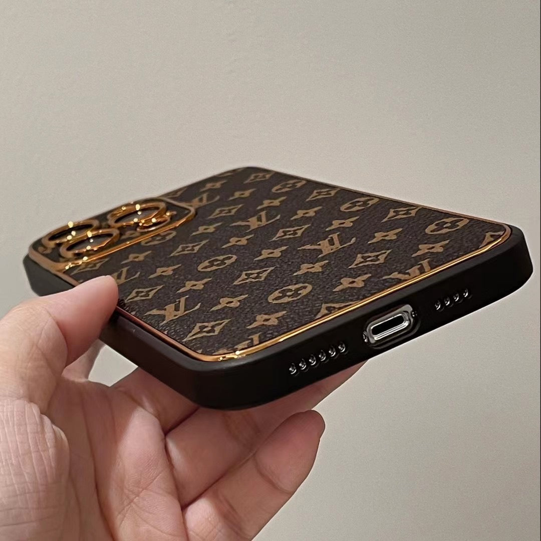 BROWN COLOR LV PHONE CASE FOR IPHONE