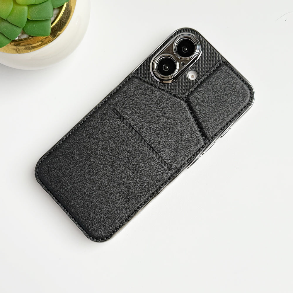 iPhone 16 Series PU Leather Multifunctional Card Holder Case