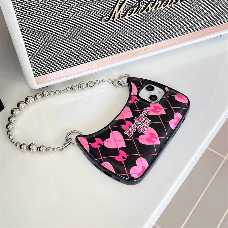 Fashion Bow Hand Bag Case for iPhone 14 13 12 - theroxymob