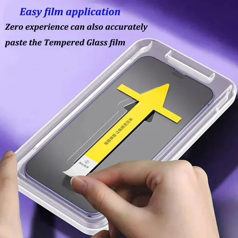 1-2Pc 8K High End Tempered Glass For iPhone Series Screen Protector With Alignment Mounting Cover