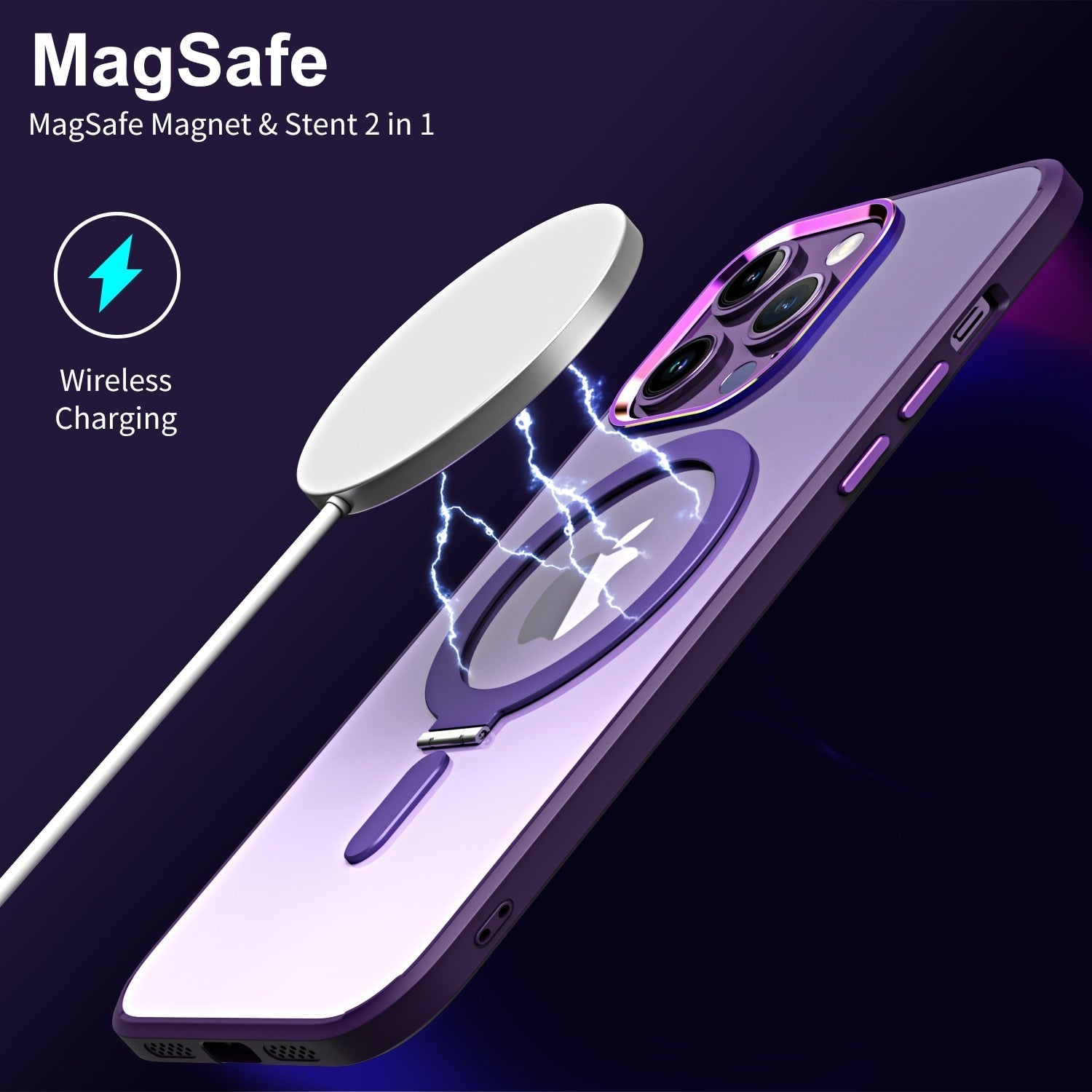 Transparent Cover Magnetic Stand Holder For Magsafe Cases For Iphone 14 13 - theroxymob