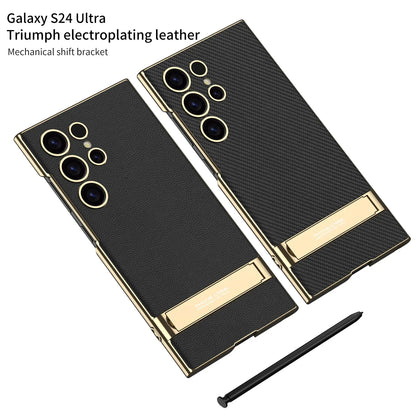 Case Luxury Electroplated Gold Border Plain For Samsung  S24 Series