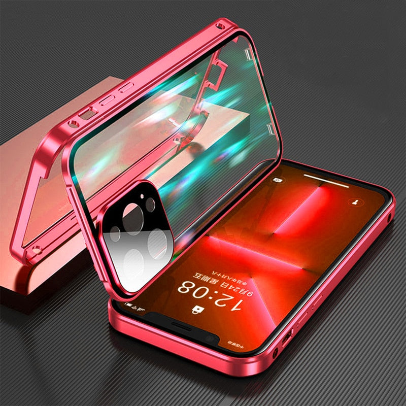 Full Lens Protection Double Sided Glass Magnetic for IPhone 14 13 - theroxymob