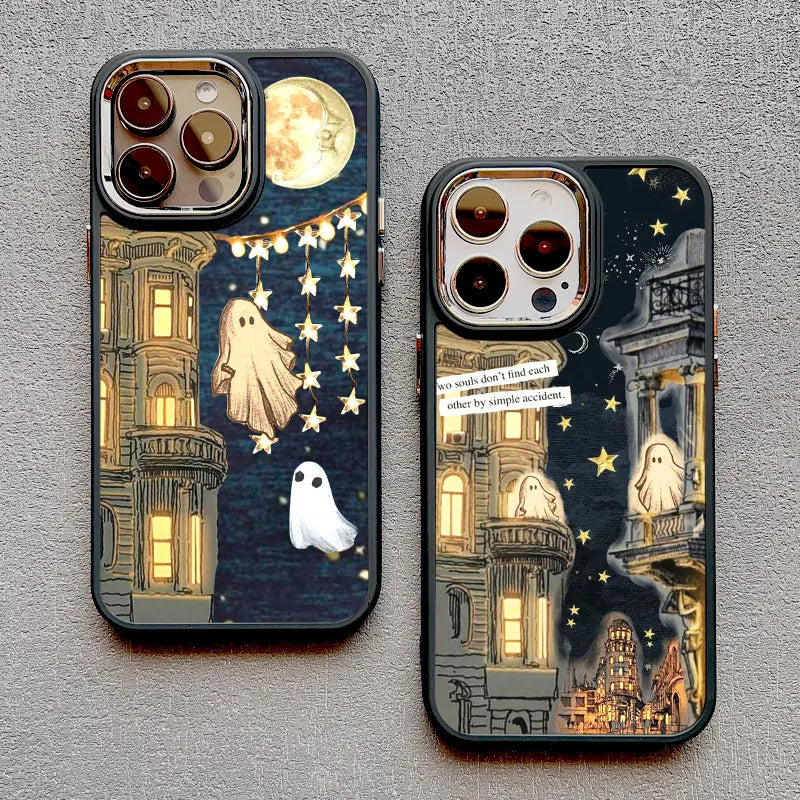 Fashion Ghost Creative Phone Case for iPhone 16 15 14 Matte Back Cover