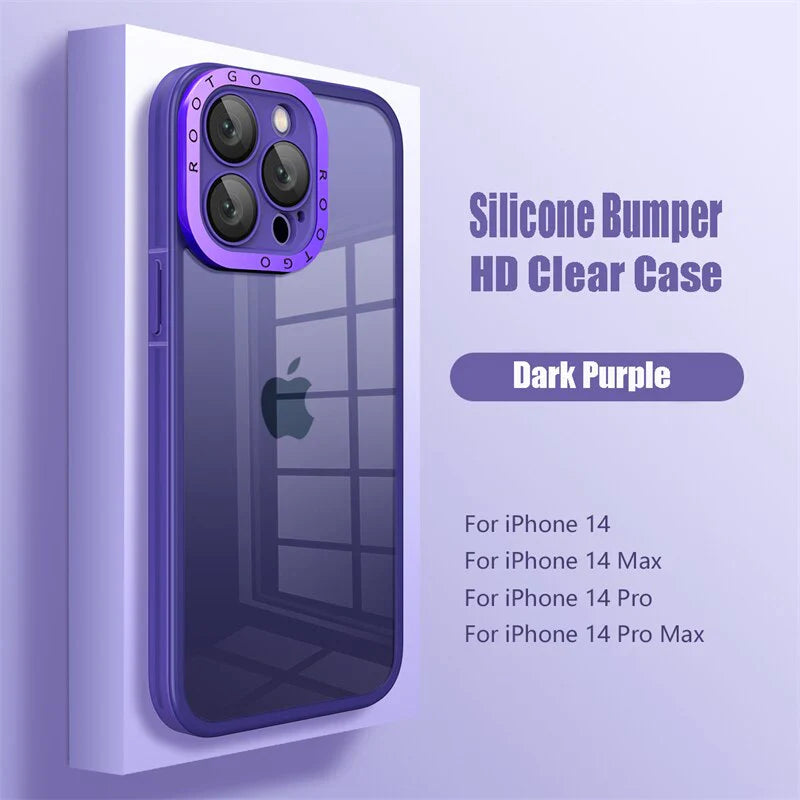 Transparent Shockproof Case Bumper Glass Camera Protection For iPhone 14 13 - theroxymob