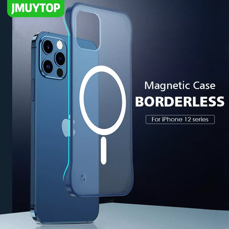 Magnetic Frameless Camear Protector Anti Fingerprint Matte Case For iphone 14 Series - theroxymob