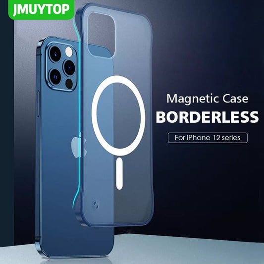 Magnetic Frameless Camear Protector Anti Fingerprint Matte Case For iphone 14 Series - theroxymob