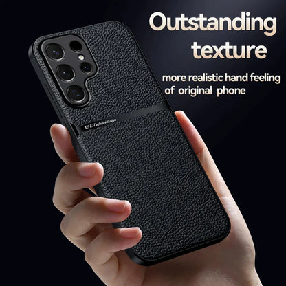 New Magnetic Car Holder Leather Shockproof Case For Samsung S24-S23 Series