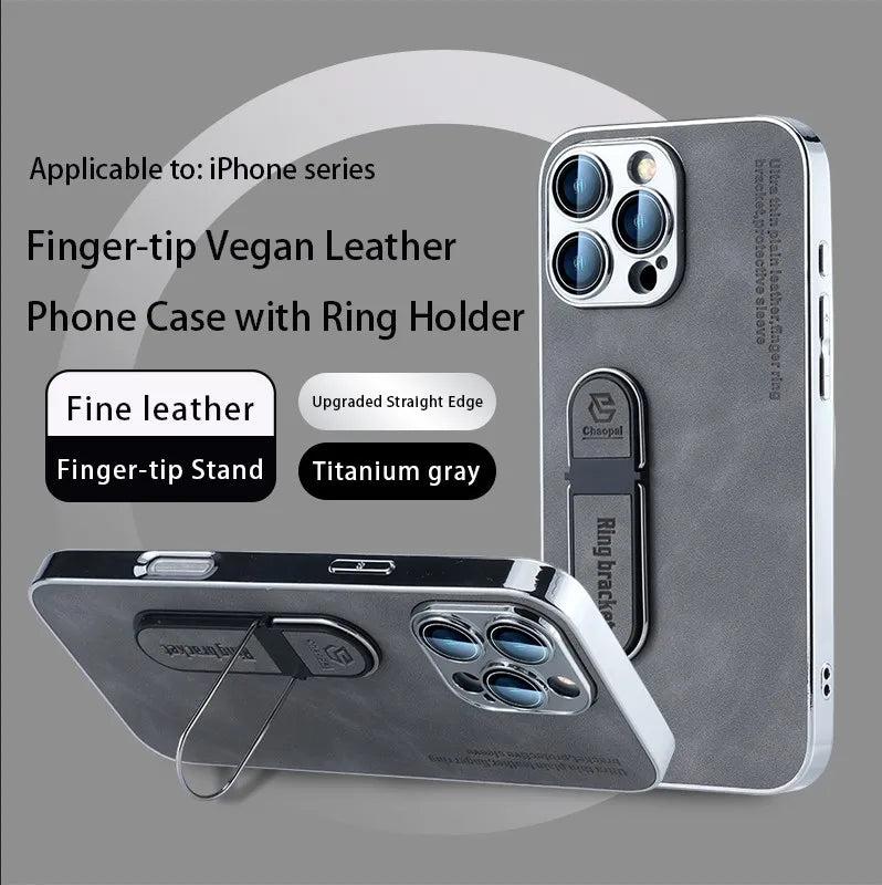 Luxury Leather Holder Anti-fall Case for IPhone 16 15 14