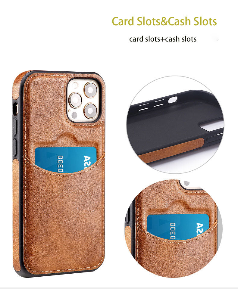 Luxury Case PU Leather Fashion Wallet Credit Card Slot For iPhone 14 - theroxymob