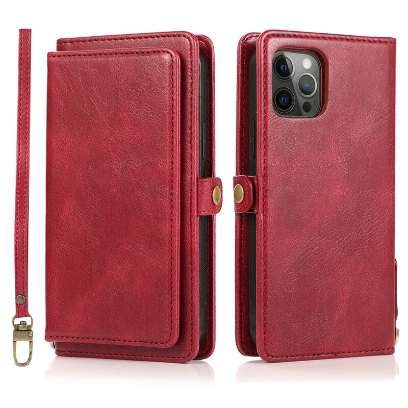 Magnetic Split Multifunctional Wallet Case for iPhone 14 13 - theroxymob