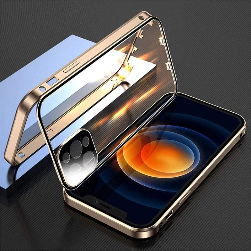 Full Lens Protection Double Sided Glass Magnetic for IPhone 14 13 - theroxymob