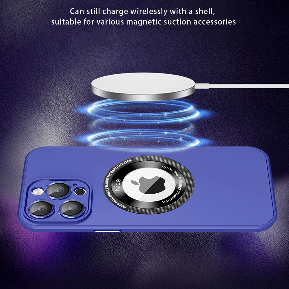 Magnetic Case MagSafe with Camera Lens Protector for iPhone 15 14 13