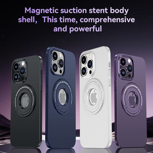 Magnetic Metal Stand Case With Ring Holder For iPhone 14 13 - theroxymob