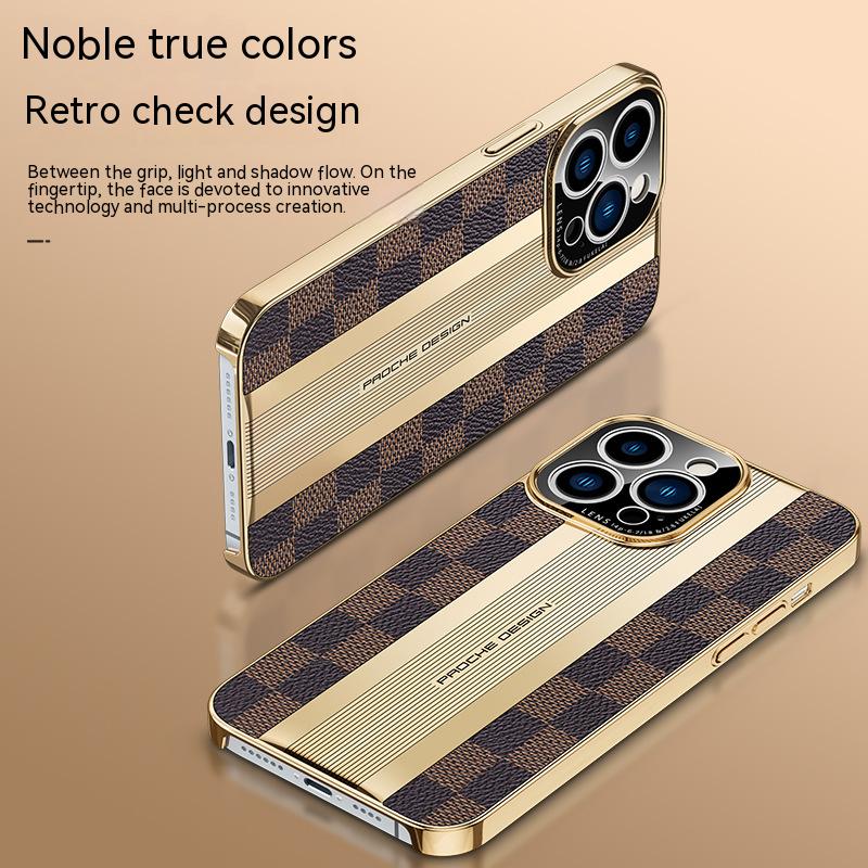 New Luxury Carbon Fiber Leather Camera Protection Case for iPhone 14 - theroxymob