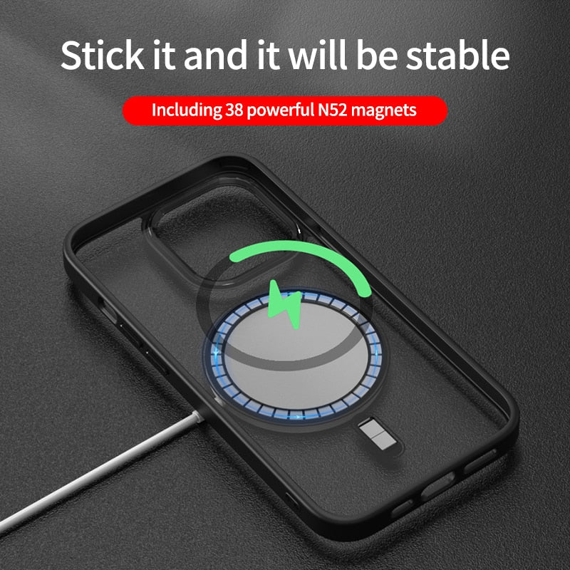 CLEAR HD WIRELESS CHARGING CASE FOR IPHONE 13 TO 15