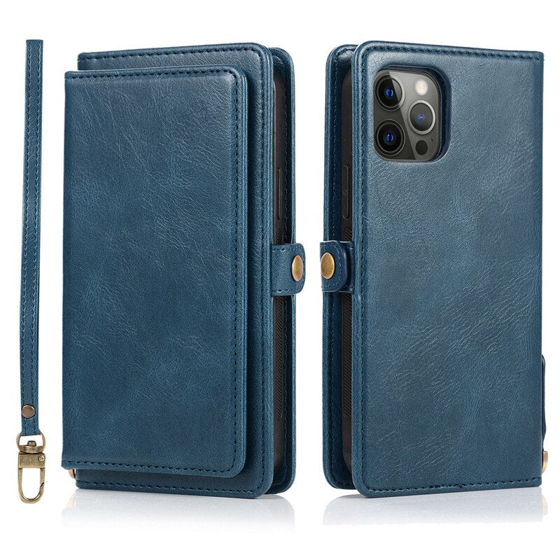 Magnetic Split Multifunctional Wallet Case for iPhone 14 13 - theroxymob